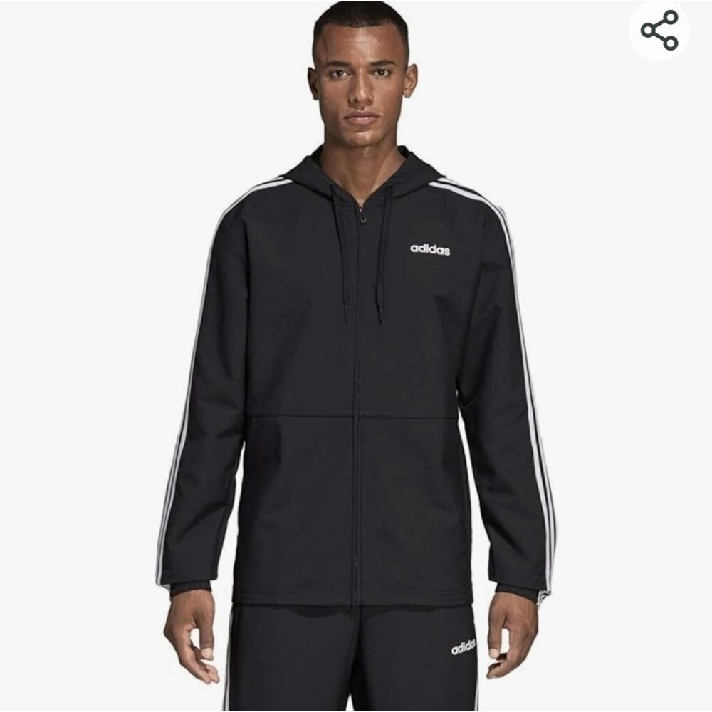 Adidas Men's Essentials 3-stripes Woven Windbreaker Medium
